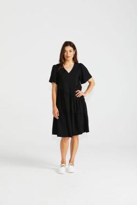 Florence Black Tiered Dress