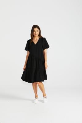 Florence Black Tiered Dress