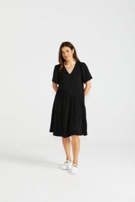 Florence Black Tiered Dress