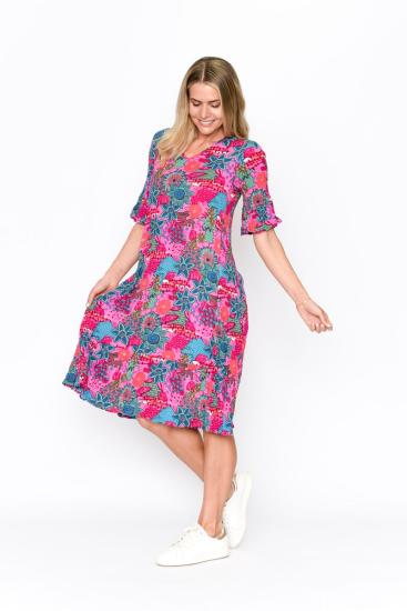 Floral Collage 4 Jessica Sleeve Dress