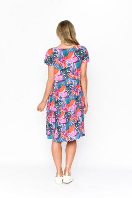 Kimberly Crayon 2 Print V Neck Dress