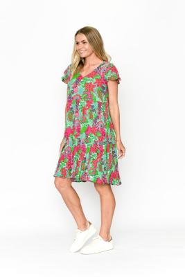 Kimberly Floral Collage Print 1 V Neck Dress