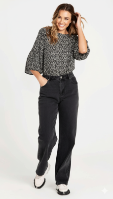 Nicolette Boho Animal Kimono Sleeve Top