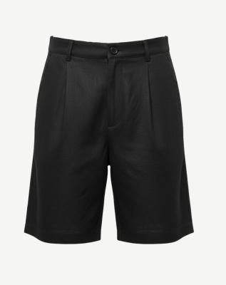 Black Linen Shorts