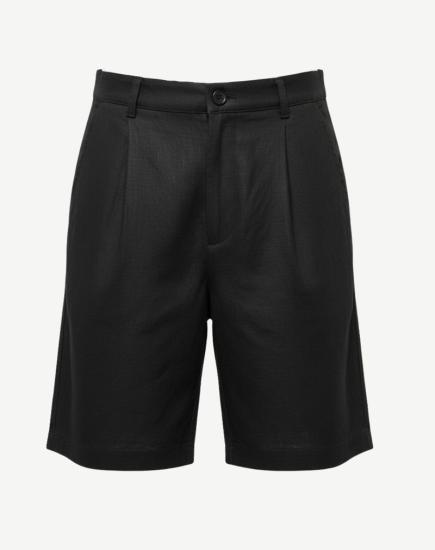 Black Linen Shorts
