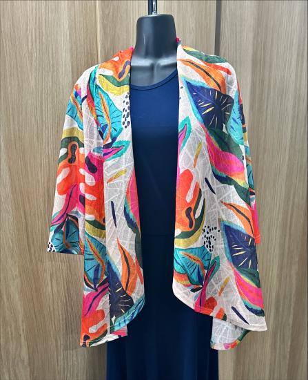Tropical Print Net Jacket