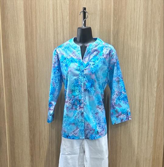 Blue Floral Print S/S Shirt