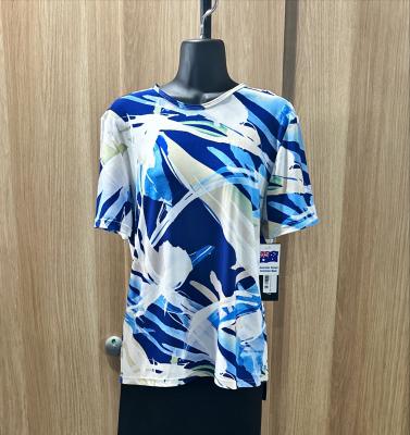 Blue Abstract Print Top