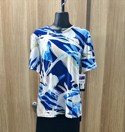 Blue Abstract Print Top