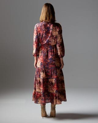 Berry Kiss Floral Midi Dress