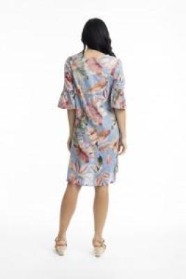 Luzon Contemporary Frill Sleeve Print Dress
