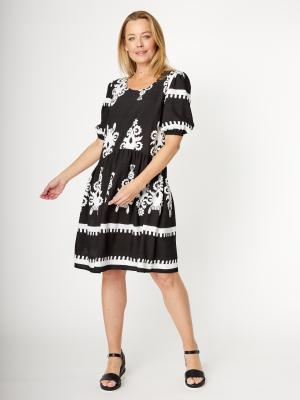 Black Rayon Shift Dress