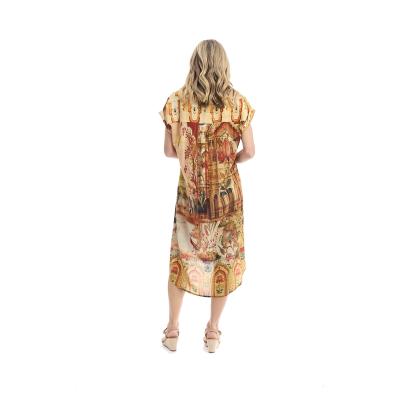 Digital Indian Vibes Collar Shirt Dress