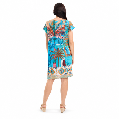 Casablanca Print Bib Pockets Dress
