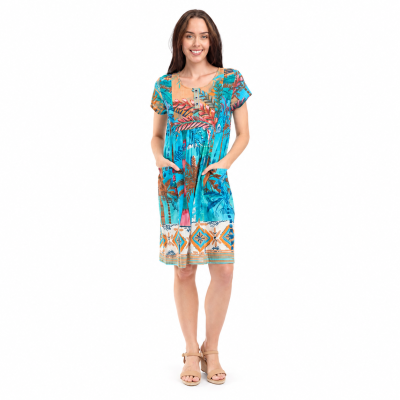 Casablanca Print Bib Pockets Dress