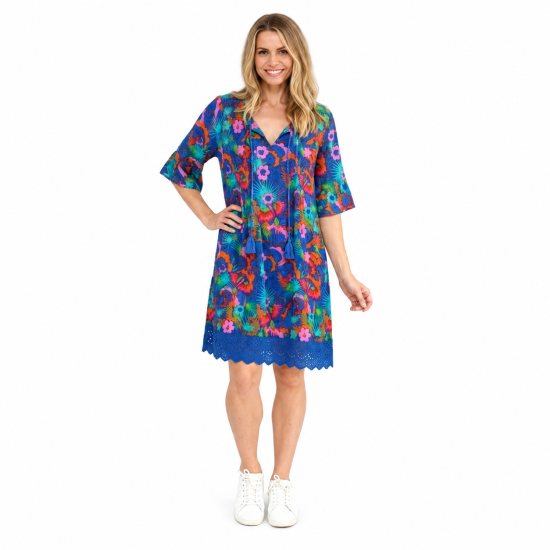 Hannah Tunic Boho Short Sleeve Dress