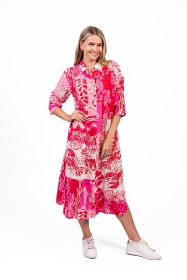 Sofia Mono Sea Red Shirt Dress