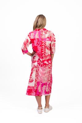 Sofia Mono Sea Red Shirt Dress