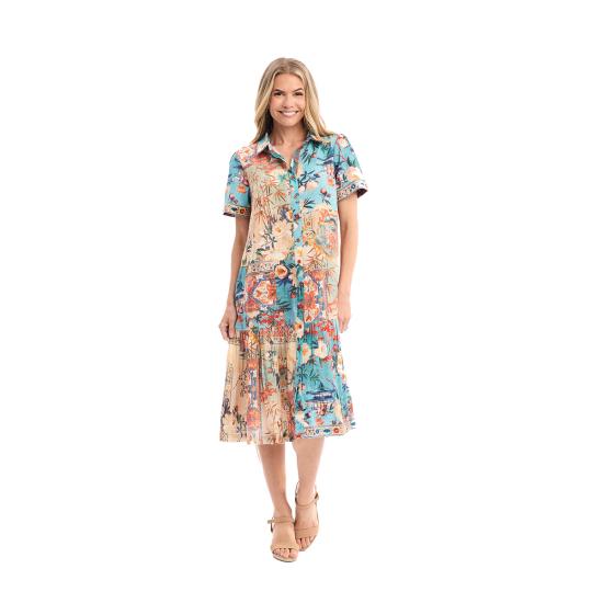 Gordes Print Patch Long Dress