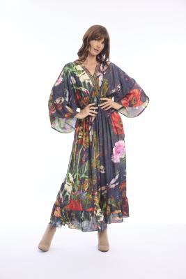 Maguana Print V Neck Maxi Dress