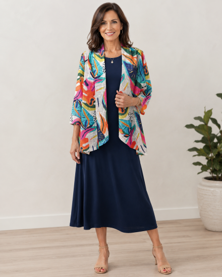 Tropical Print Net Jacket