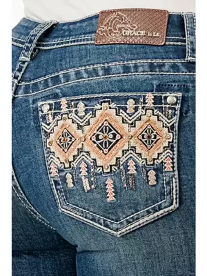 Aztec Modify Mid Rise Boot Cut Jeans