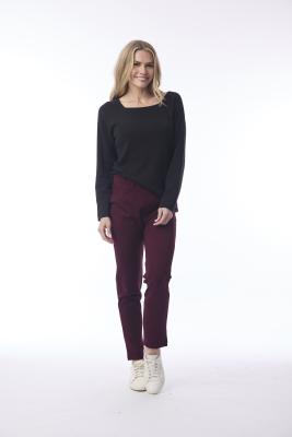 Wine Ponte Straight Leg Pant