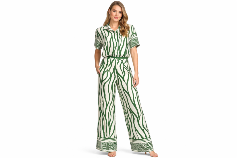 Green Border 3/4 Pants