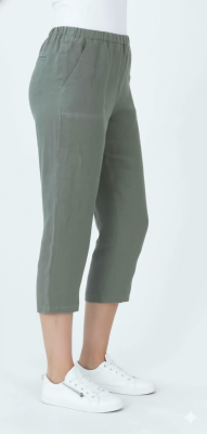 Olive 3/4 Linen Pants