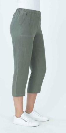 Olive 3/4 Linen Pants