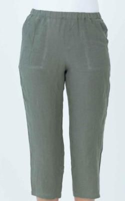 Olive 3/4 Linen Pants