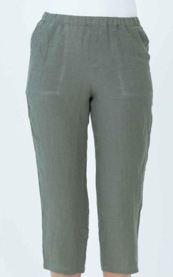 Olive 3/4 Linen Pants