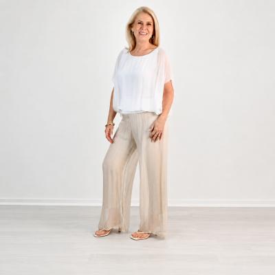 Champagne Pisa Silk Pant