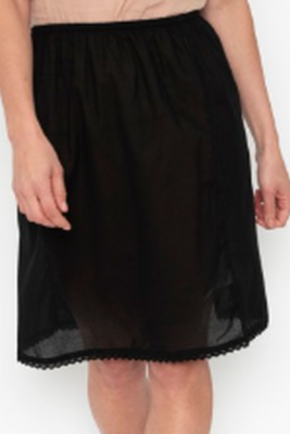 Orientique Black Cotton Half Slip Petticoat