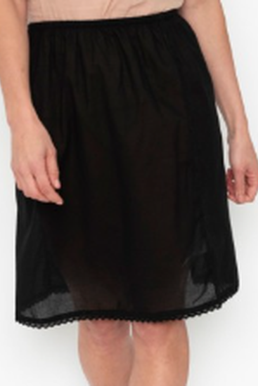 Orientique Black Cotton Half Slip Petticoat
