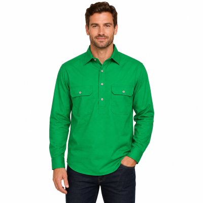 Emerald Men's Closed Front Long Sleeve Shirt
