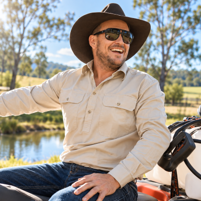 Pilbara Stone Closed Front Long Sleeve Shirt