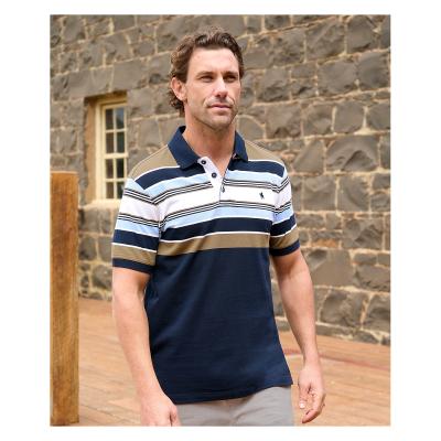 Phillip Navy/Tan Men's Short Sleeve Polo