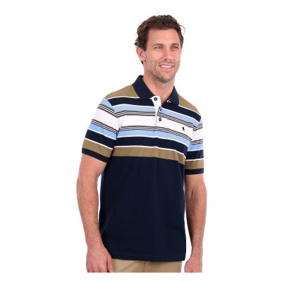Phillip Navy/Tan Men's Short Sleeve Polo