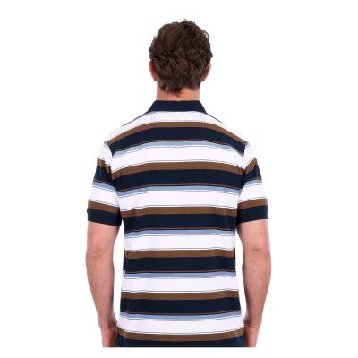Randy Navy/Rust Men's One Pocket Short Sleeve Polo