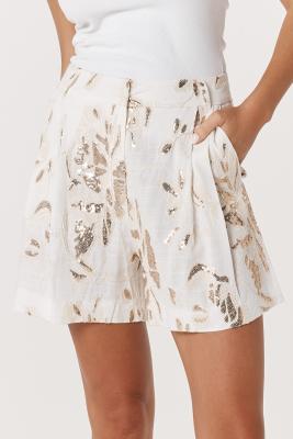 Ines Sequin Linen Shorts