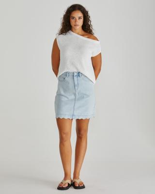 Vale Scalloped Denim Skirt