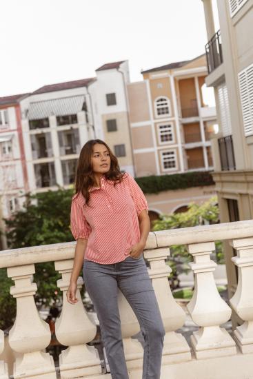 Avery Red Stripe Blouse