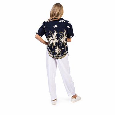 Sea Side Navy Collar Shirt