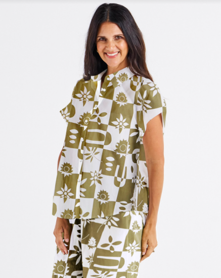 Mara Geo Floral Short Sleeve Shirt