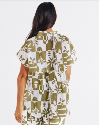Mara Geo Floral Short Sleeve Shirt