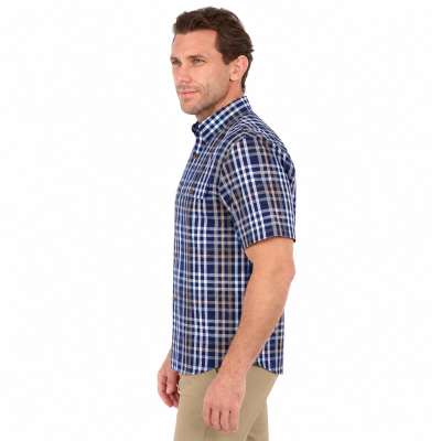 Finley Navy/Light Blue Men's Two Pocket Short Sleeve Shirt