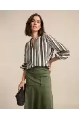 Olive Stripe Top