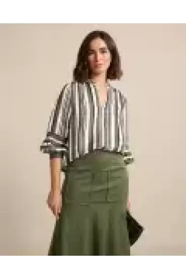 Olive Stripe Top