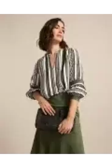 Olive Stripe Top